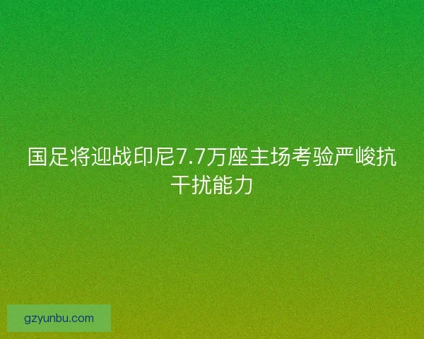 国足将迎战印尼7.7万座主场考验严峻抗干扰能力