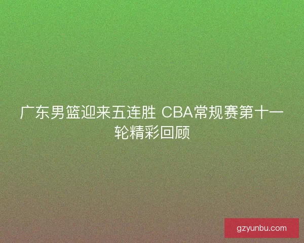广东男篮迎来五连胜 CBA常规赛第十一轮精彩回顾